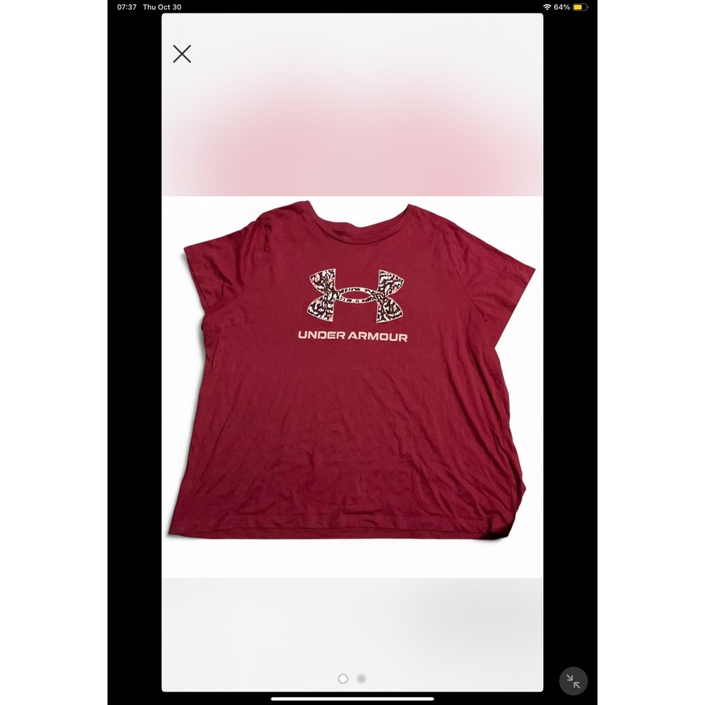 Under Armour Loose‎ Fit Burgundy Crew Neck T-Shirt Size 2X Plus
